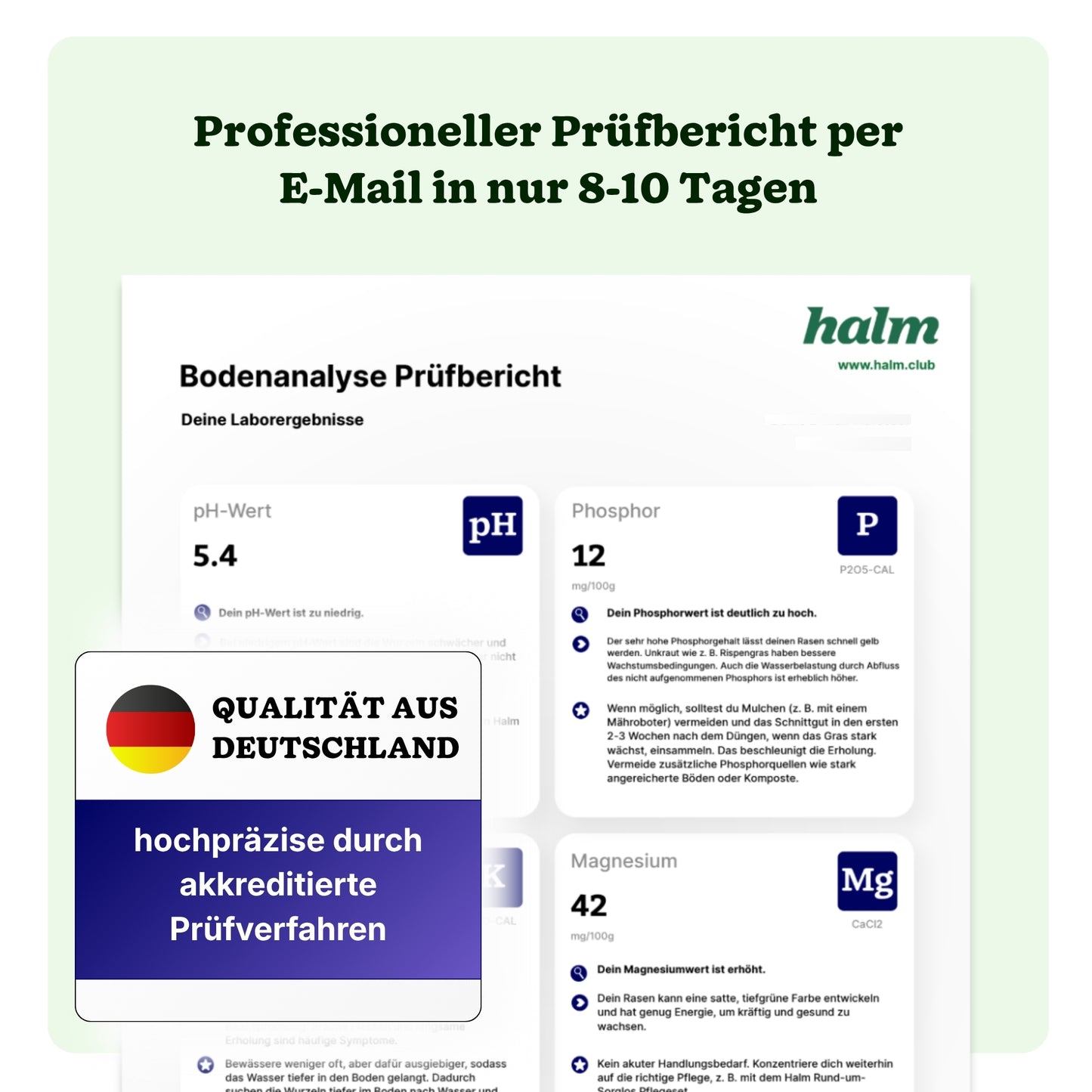 Halm Bodenanalyse
